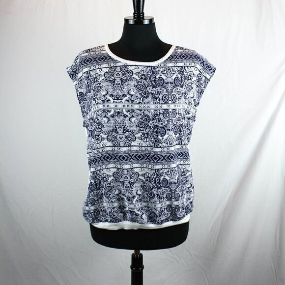 Collective Concepts Blouse Top White Blue … - Picture 1 of 5